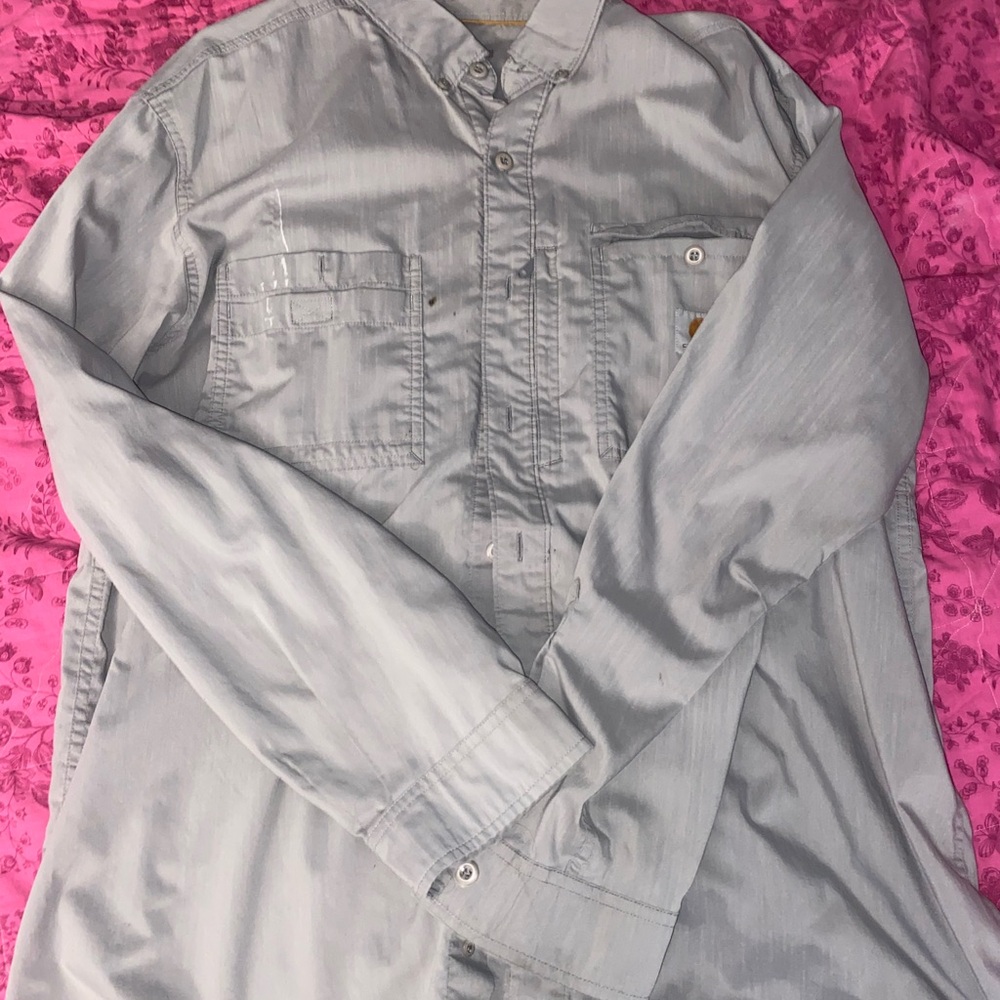 Carhartt Gray Button-Up Shirt